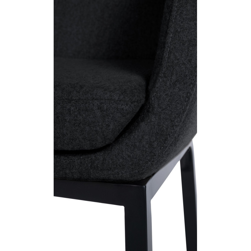 Tabouret de bar en feutre Rockhill B anthracite