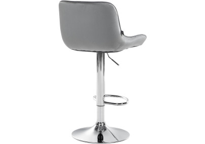 Lot de 2 tabourets de bar Vonore velours gris chrome