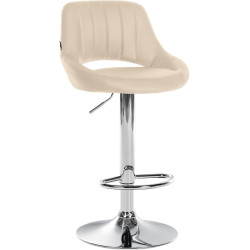 Banqueta de bar Milet, couro sintético, cromada, creme