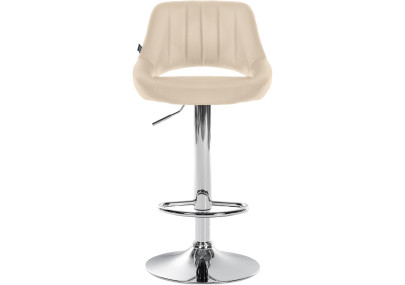 Tabouret de bar Milet, similicuir, chrome, crème