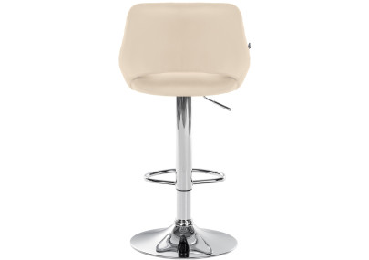 Tabouret de bar Milet, similicuir, chrome, crème
