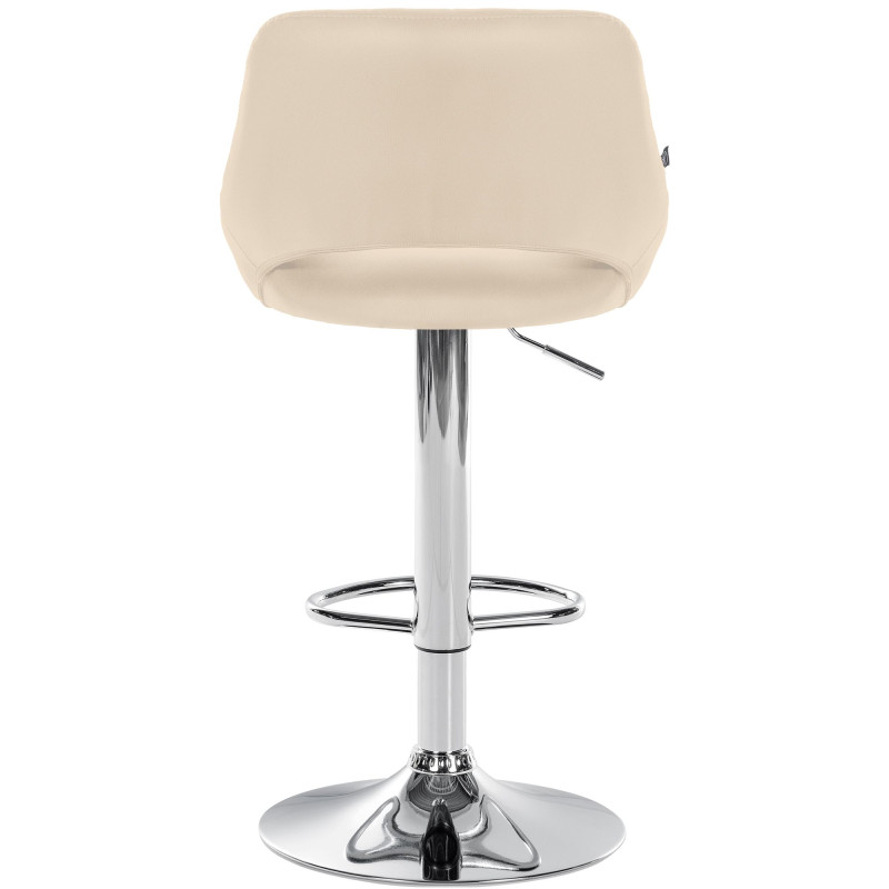Tabouret de bar Milet, similicuir, chromé crème