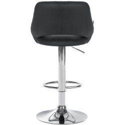 Tabouret de bar Milet, similicuir, chromé noir