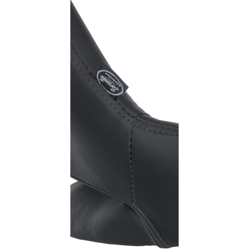 Tabouret de bar Milet, similicuir, chrome, noir