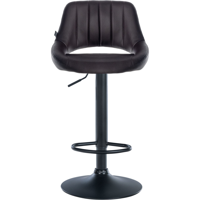 Taburete de bar Milet, imitación de cuero, negro/marrón