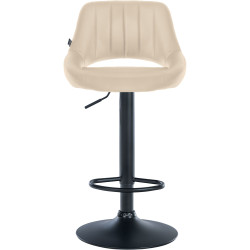 Tabouret de bar Milet, similicuir noir crème