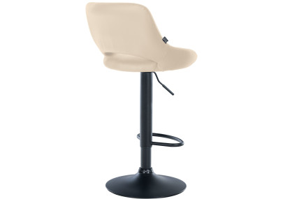 Tabouret de bar Milet, similicuir, noir et crème