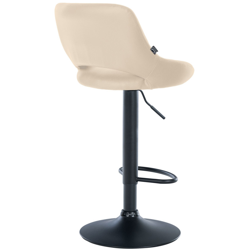 Tabouret de bar Milet, similicuir noir crème