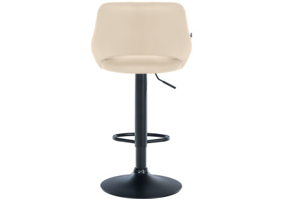Tabouret de bar Milet, similicuir, noir et crème