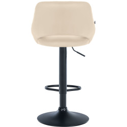 Tabouret de bar Milet, similicuir noir crème