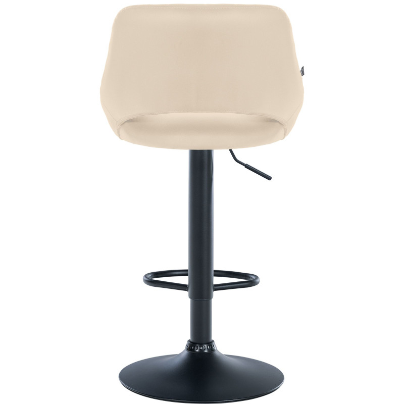 Tabouret de bar Milet, similicuir noir crème