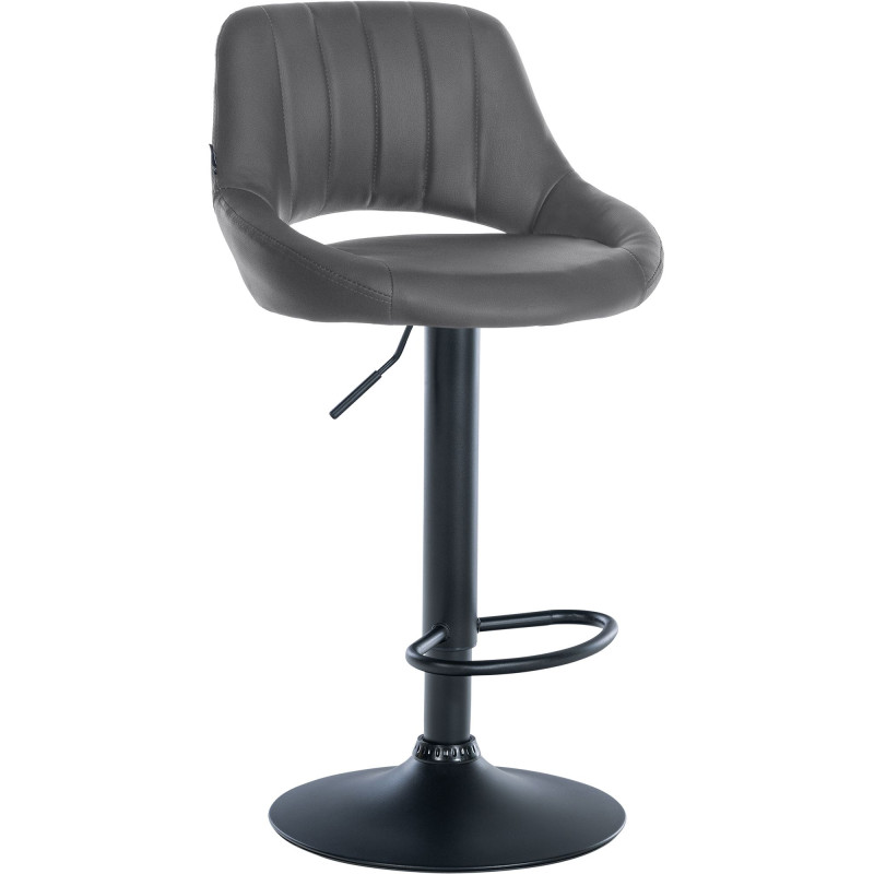 Sgabello da bar Milet, similpelle, nero/grigio