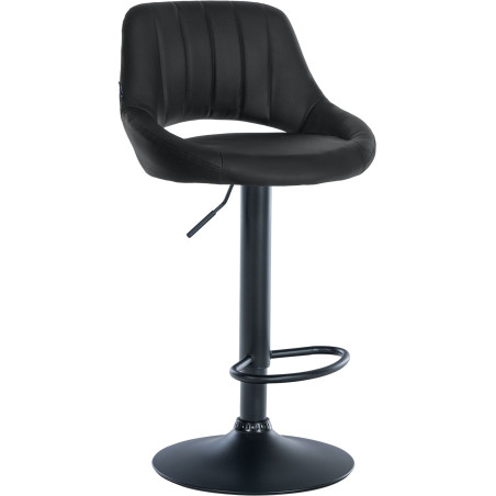 Tabouret de bar Milet, similicuir noir noir