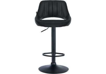 Tabouret de bar Milet, similicuir, noir