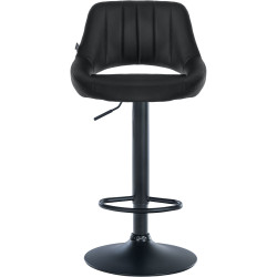 Tabouret de bar Milet, similicuir noir noir