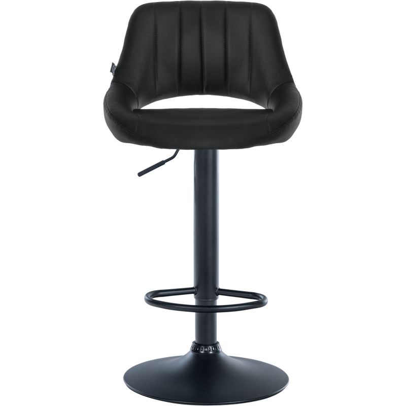 Tabouret de bar Milet, similicuir noir noir
