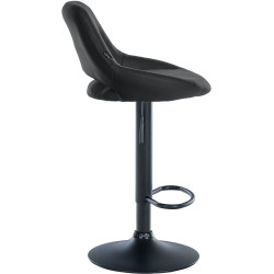 Tabouret de bar Milet, similicuir noir noir
