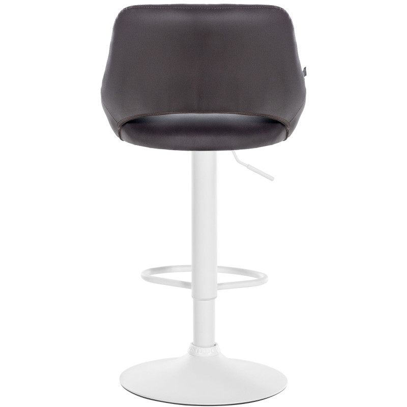 Banqueta de bar Milet, em couro sintético, branca/marrom