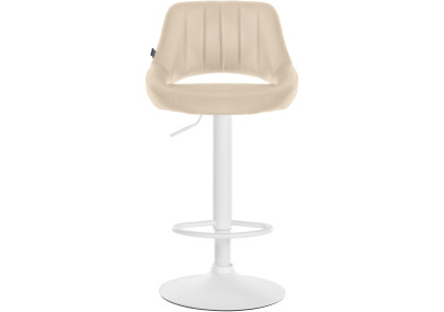 Taburete de bar Milet, piel sintética, blanco/crema