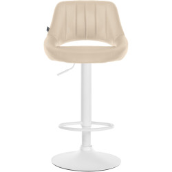 Tabouret de bar Milet, similicuir, blanc/crème