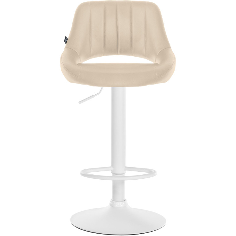 Tabouret de bar Milet, similicuir, blanc crème