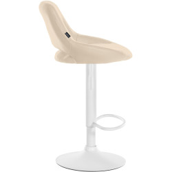Tabouret de bar Milet, similicuir, blanc crème