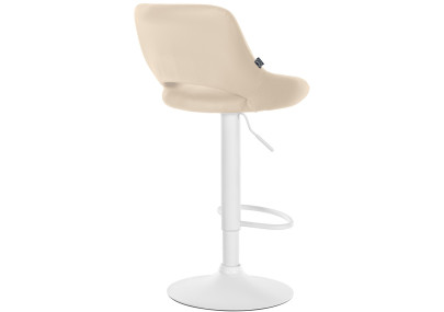 Taburete de bar Milet, piel sintética, blanco/crema