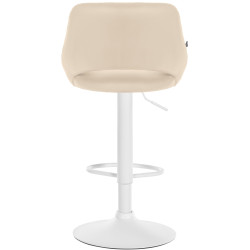 Tabouret de bar Milet, similicuir, blanc crème