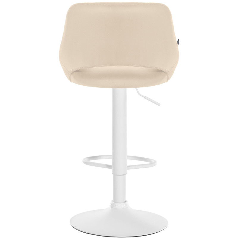 Tabouret de bar Milet, similicuir, blanc/crème