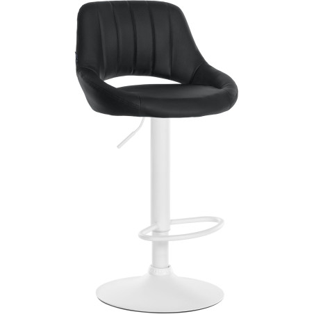Tabouret de bar Milet, similicuir, blanc noir