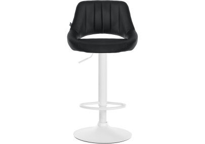 Banqueta de bar Milet, couro sintético, branco/preto