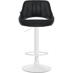 Tabouret de bar Milet, similicuir, blanc noir