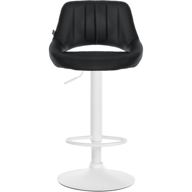 Tabouret de bar Milet, similicuir, blanc noir