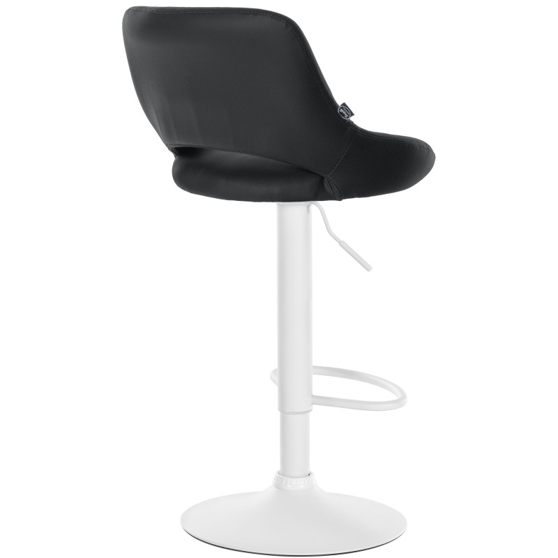 Tabouret de bar Milet, similicuir, blanc noir