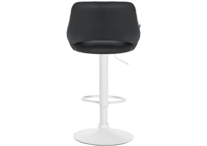 Tabouret de bar Milet, similicuir, blanc/noir