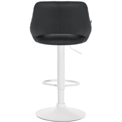 Tabouret de bar Milet, similicuir, blanc noir