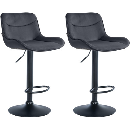 Lot de 2 tabourets de bar Vonore en velours noir noir