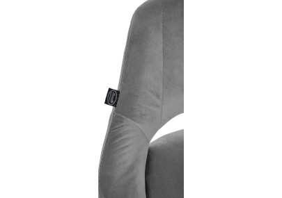 Tabouret de bar Milet, velours, noir/gris foncé