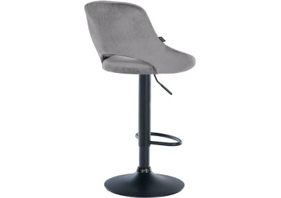 Taburete de bar Milet, terciopelo, negro/gris oscuro