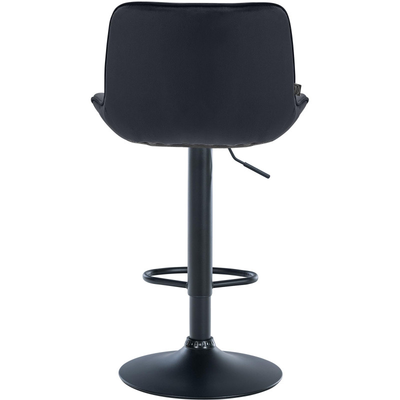 Juego de 2 taburetes de bar Vonore en terciopelo Negro,Negro