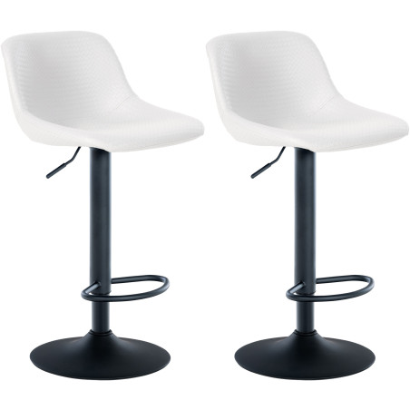 Ensemble de 2 tabourets de bar, style loft, en similicuir blanc