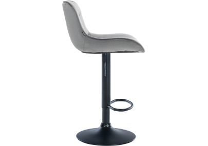 Ensemble de 2 tabourets de bar Vonore en velours, noir et gris