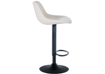 Juego de 2 taburetes de bar, estilo loft, de terciopelo, color crema