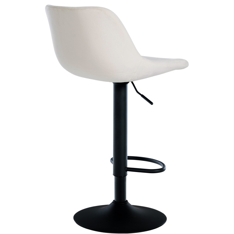 Ensemble de 2 tabourets de bar, style loft, velours, crème