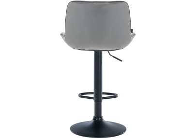 Lot de 2 tabourets de bar Vonore velours noir gris