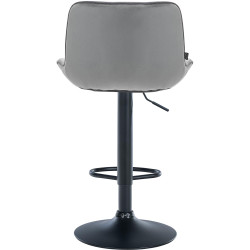 Lot de 2 tabourets de bar Vonore en velours noir gris