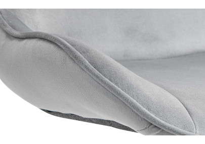 Ensemble de 2 tabourets de bar Vonore en velours, noir et gris