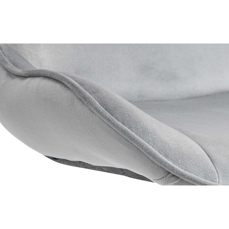 Lot de 2 tabourets de bar Vonore en velours noir gris