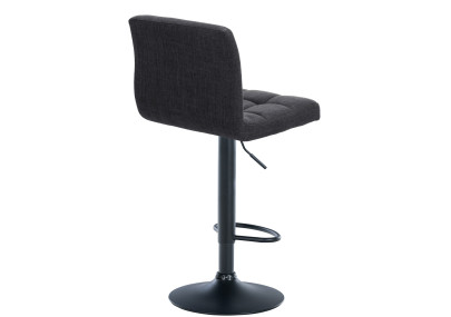 Tabouret de bar Calma, tissu noir/gris foncé