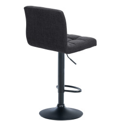 Tabouret de bar Calma, tissu noir/gris foncé